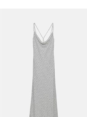 Zara Black Polka Dot White Spaghetti Strap Top